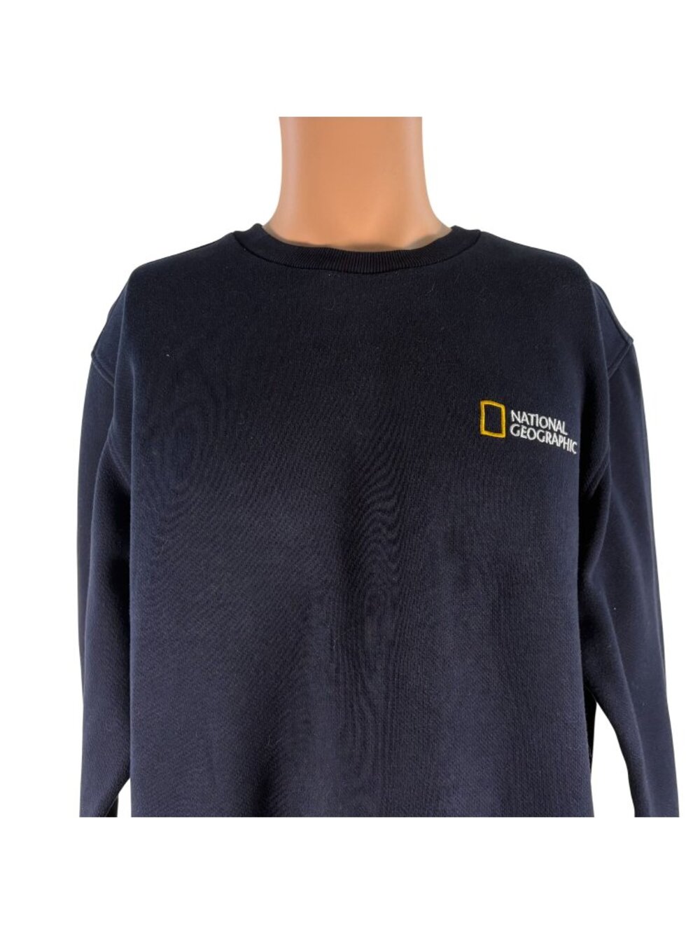 National Geographic Crewneck Sweatshirt Mens Size XL Blue Embroidered